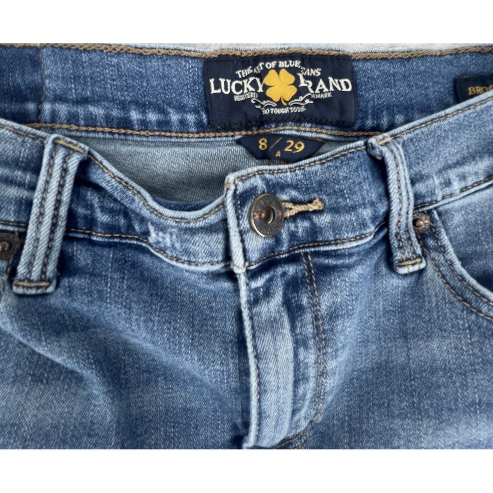 Lucky Brand Brooke Legging Jeans Women 8/29 Blue Skinny Distressed Raw Hem - Picture 8 of 11